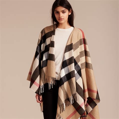 burberry cashmere and wool poncho|how to authentic Burberry poncho.